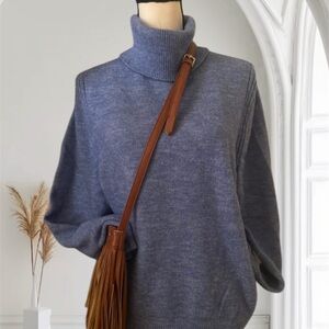a new day Women's Cozy Blue Turtleneck Sweater